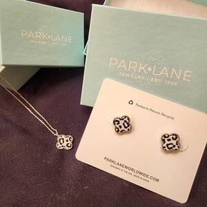 Park Lane Black and White Leopard Earrings